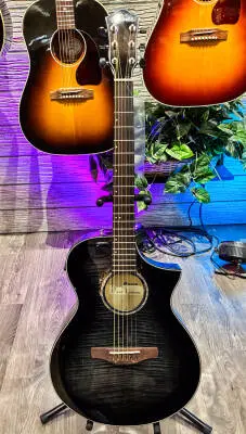 Ibanez - AEWC400 Acoustic/Electric Guitar - Transparent Black Sunburst High Gloss 2